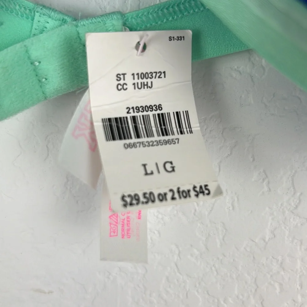 Pink Victoria’s Secret Lace Bra Blue and Teal Size Large New withTags - Picture 3 of 6